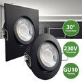 LED Einbaustrahler Einbauleuchte Einbaurahmen Spot schwarz dimmbar Set GU10 230V