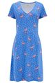 Liliana Jersey Kleid blau, gepunktete Flamingos Sugarhill Brighton umweltfreundlich nachhaltig