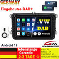 DAB+ Carplay Android 12 Autoradio GPS Für VW Touran GOLF 5 6 Passat Tiguan 8Zoll