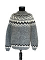 Nordic Store Pullover Isländische Wolle Fair Isle grau Größe XS