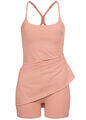 Aiki Damen Kleid 2in1 Jumpsuit und Träger-Kleid Wickeloptik rosa B23030471	