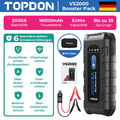 TOPDON VS2000 Profi Auto 12V Starthilfe KFZ 2000A Powerbank 100% echte Kapazität