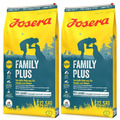 2 x 12,5 kg JOSERA Family Plus mit Lachs ohne Weizen für Hündin und Welpe