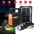 Tragbar Solar Generator Powerstation Akuu Ladegerät LED USB FM Radio +Solarpanel