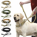 Taktisches Hundehalsband und Leine Set Verstellbar Halsband Gepolstert mit Griff