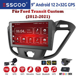 32G Android 12 Autoradio Carplay DAB BT GPS Navi Kam MIK Für Ford Transit Custom