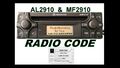 Radio Code Dienst inkl. Code Karte - Mercedes Alpine AUDIO 10 CD MF2910  AL2910 