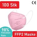 100x FFP2 Maske Pink  Mundschutz Atemschutz 5-lagig zertifiziert CE