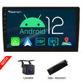 DAB+CAM+10.1" IPS Android 12 Doppel 2DIN Autoradio GPS Navi CarPlay WiFi DSP RDS