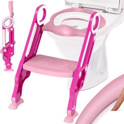 KIDIZ® Kinder Toilettensitz Toilettentrainer mit Treppe WC Sitz Lerntöpfchen✔️mit Treppe und Griffe✔️höhenverstellbar✔️Faltbar 