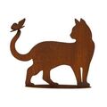 Rost Katze 41x50cm auf Platte Figur Rostdeko Edelrost Skulptur Tiere Garten Deko
