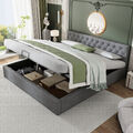 Polsterbett Doppelbett 180x200cm Bettgestell Bett mit Lattenrost und Stauraum AW