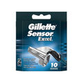 Gillette Sensor Excel Rasierklingen Klingen Wechselklingen Nassrasur, 10er Pack