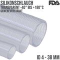 Silikon Silicon Milch Gewebe Schlauch transparent lebensmittelecht FDA 2 - 25mm