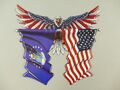 Blechschild Geprägt US Flagge USA Adler Eagle Vintage Werbung Freedom 46 x 50cm
