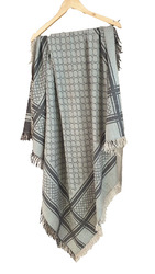 Gucci Tuch Schal aus Wolle/Seide 125 x 125 cm Beige Braun mit Fransen
