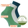 CA-SOFT Quarter Kurz Socken Baumwolle ohne Gummi-Druck