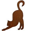 Rost Katze 50x40cm auf Platte Figur Rostdeko Edelrost Skulptur Tiere Garten Deko