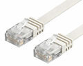 CAT6 Patchkabel Netzwerkkabel Flachkabel Ethernet DSL LAN Flach weiß 0,5m - 20m