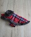 Hunde Mantel ,X -Mas,Rot Karriert, Karlie, + Regencape, Gr. 34cm,Hundejacke,Neu