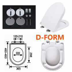 WC Sitz Toilettendeckel m/Absenkautomatik O/D-Form weiß Softclose Quick Release