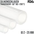 Silikon Silicon Milch Schlauch transparent lebensmittelecht FDA 2 - 25mm 