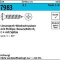Linsensenkblechschraube DIN 7983 m.Kreuzschlitz-PH C 3,5 x 9,5-H A 2