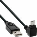 USB 2.0 Mini-Kabel Stecker A zu Mini-B (5pol.) oben gewinkelt 90Grad 0,3m