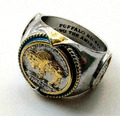 Büffelgold Silberring Münze Indisch Retro Alt USA 1937 U C Vintage Americana US