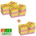 2 + 1 GRATIS: Post-it® Super Sticky Carnival Haftnotizen extrastark farbsortiert 2x 12 Blöcke + GRATIS 1x 12 Blöcke
