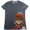 Super Mario Print-Shirt Super Mario + Cappy T-Shirt Odyssey Grau meliert Kinder
