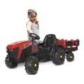 JAMARA-460895-Ride-on Traktor Super Load mit Anhänger rot 12V