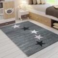 Teppich Modern Jugendstil Kurzflor Grau Pink Schwarz Weiß Stern Muster, für Wohnzimmer, Schlafzimmer, küche,160x230 cm