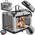 Hundebox Hundetransportbox faltbar Inkl.Hundenapf Transporttasche Hundetasche Transportbox für Haustiere Hunde und Katzen Haustiertransportbox l /