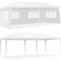 3 x 6 m Partyzelt, Pavillon Zelt mit 4 abnehmbaren Seitenwaenden mit Tragetasche aus pe, Gartenpavillon für Fest Party Hochzeit, Weiss - Goplus