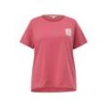 Große Größen: T-Shirt aus Jersey, mit grafischem Print auf der Brust, pink, Gr.50
