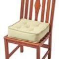 HOMESCAPES Sitzkissen hellgrün - Sitzerhöhung/Stuhlkissen 40 x 40 cm mit Baumwollbezug - Hellgrün