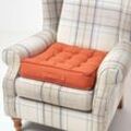 HOMESCAPES Komfortables Sesselkissen mit Baumwollbezug - Sitzkissen terracotta, 50 x 50 cm - Terracotta