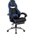 INOSIGN Gaming-Stuhl Sprinta 1, Chefsessel mit ausziehbarer Fußstütze, komfortabel gepolstert mit vielen ergonomischen Funktionen, blau|schwarz