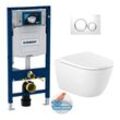 WC-Pack Geberit Duofix Vorwandelement UP320 + Roca wc ohne Spülrand + Toiletensitz Soft Close + Betätigungsplatte