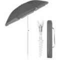 Sekey - 180cm Sonnenschirm Stabil Strandschirm mit Bodenhülse & Schutzhülle für Balkon Garten & Terrasse Neigungswinkel und Höhe verstellbar, Rund