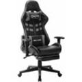 Maisonchic - Gaming-Stuhl mit Fußstütze Schreibtischstuhl Chefsessel Schwarz und Grau Kunstleder DE99789