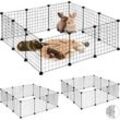 36 tlg. Freilaufgehege, DIY Freigehege für Kleintiere, einfache Steckverbindung, erweiterbarer Hasenauslauf, schwarz
