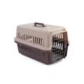 RAMROXX Tiertransportbox Transportbox mit Tür für Hund Katze usw. Beige Braun 36x59x36cm