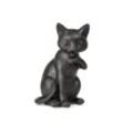 Moritz Dekofigur Deko-Figur Katze aus Polyresin in schwarz säubert sich