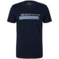 TOM TAILOR DENIM Herren T-Shirt mit Bio-Baumwolle, blau, Gr. S
