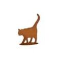 Dewoga Edelrost-Metalldesign Gartenfigur Katze gehend auf Platte