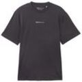 TOM TAILOR DENIM Herren T-Shirt mit Bio-Baumwolle, grau, Uni, Gr. XL