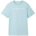 TOM TAILOR Jungen T-Shirt mit Bio-Baumwolle, grün, Logo Print, Gr. 176
