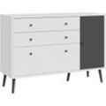 FORTE Sideboard Harllson EasyKlix by Forte, die neue geniale Art Möbel aufzubauen, grau|weiß